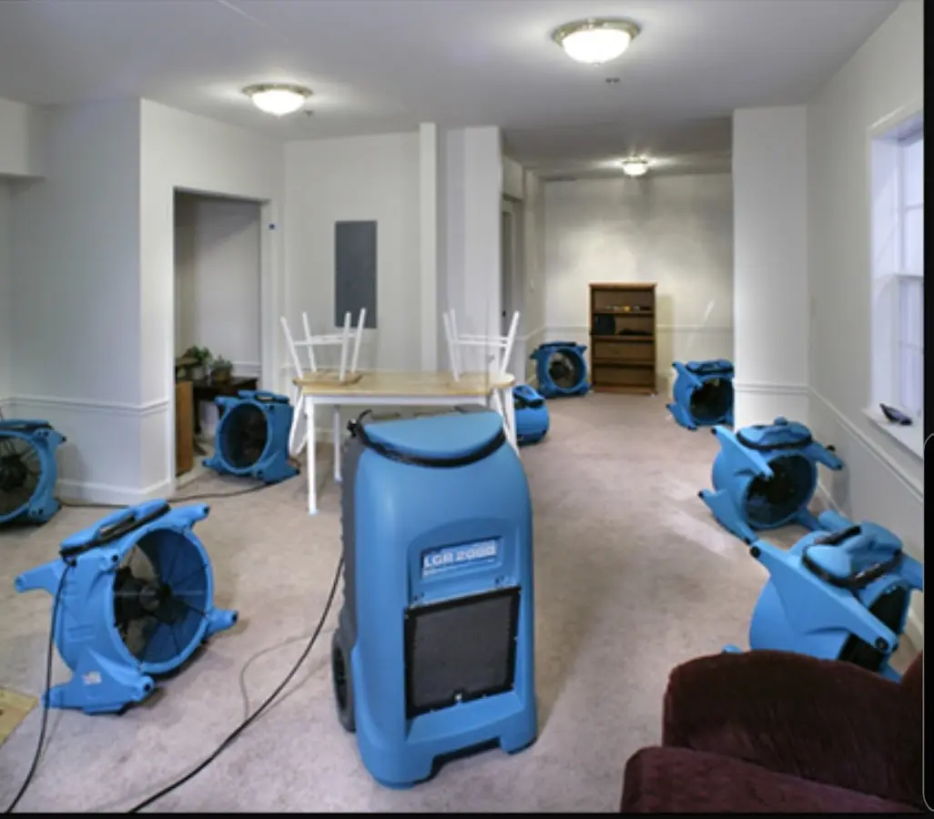 Air movers and dehumidifier setup for Water Extraction & Removal in Keizer
